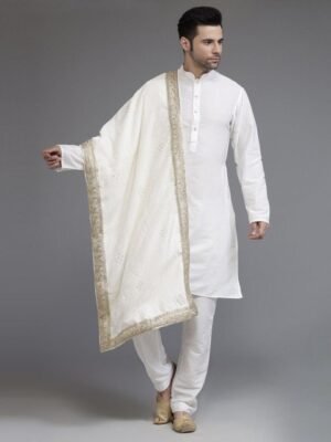 Utsav Fashion Ethnic Motifs Embroidered Velvet Dupatta with Beads and Stones