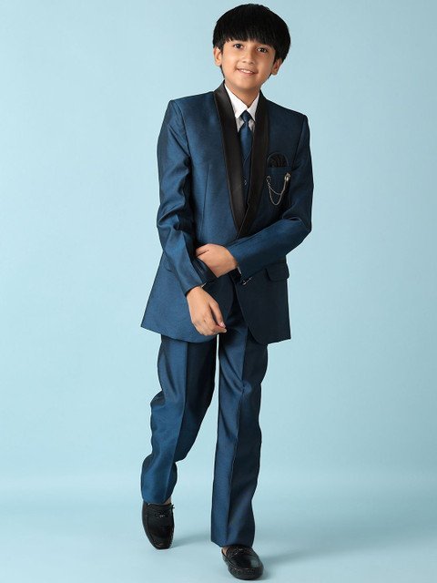 V-Mart Boys Cotton Regular Fit Single-Breasted Suit