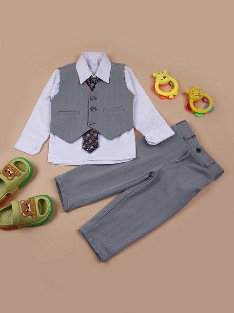 V-Mart Boys Single-Breasted Four-Piece Suit