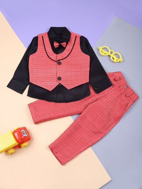 V-Mart Boys Single-Breasted Four-Piece Suit