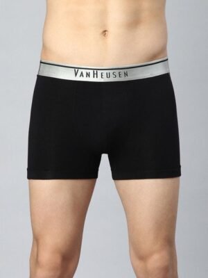 Van Heusen Innerwear Cotton Mid-Rise Trunks IHQTR1BKS30041-Black