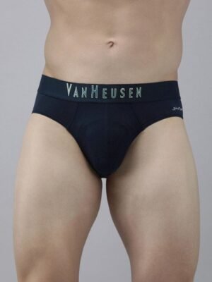 Van Heusen Innerwear Men Dark Navy Solid Swift Dry High Stretch Mesh AIR Series Active Brief
