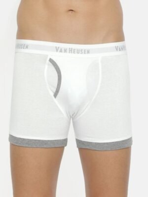 Van Heusen Innerwear Men White Solid Antibacterial Colour Fresh Trunks