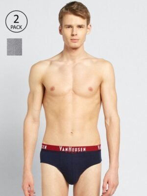 Van Heusen Innerwear Sport Men Pack of 2 Solid Plush Back Elasticized Waistband Ultra Soft Briefs
