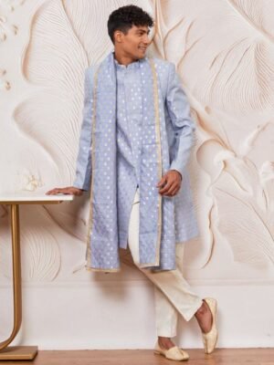 VASTRAMAY Men Ethnic Motifs Woven Design Sequinned Dupatta