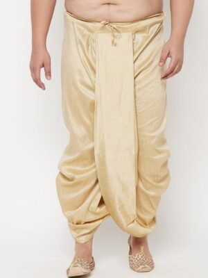 VASTRAMAY Men Gold-Toned Solid Dhotis