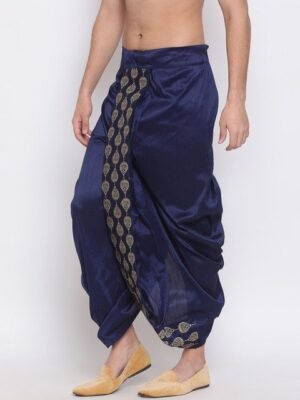 vastramay-men-navy-blue-beige-woven-designed-dhoti-pants-1.jpg