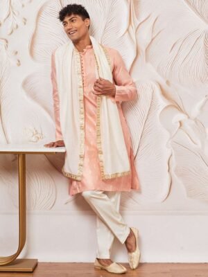 VASTRAMAY Men Sequined Border Dupatta