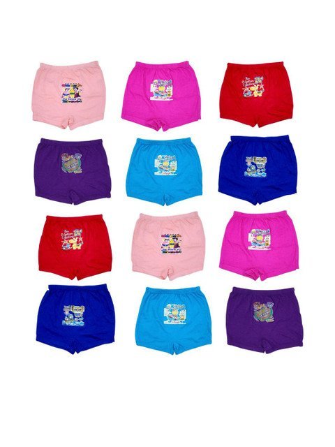 VastraMilap Kids Pack Of 12 Assorted Cotton Basic Briefs