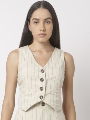 Vero Moda Striped Formal Waistcoat