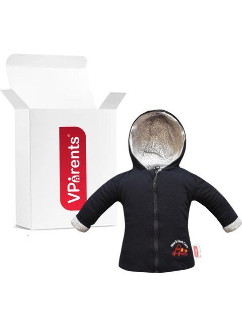 VParents Kids Navy Blue Open Front Hooded Jacket