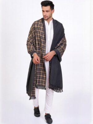 Vrinde Men Checked Reversible Woolen Shawl