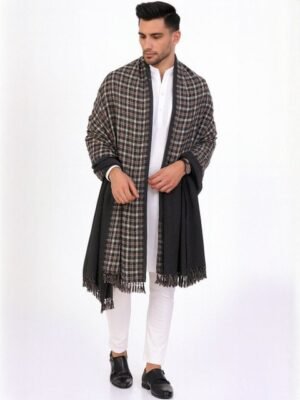 Vrinde Men Checked Reversible Woolen Shawl