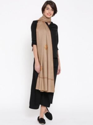 WEAVERS VILLA Beige Floral Embroidered Shawl