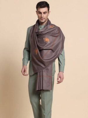 WEAVERS VILLA Men Embroidered Winter Shawl