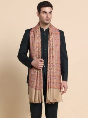 WEAVERS VILLA Men Floral Woven Design Winter Shawl