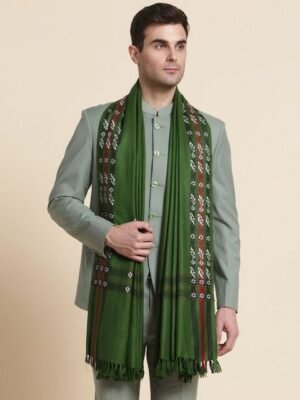 WEAVERS VILLA Men Geometric Woven Design Winter Shawl