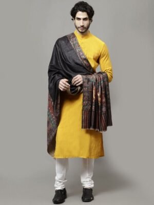 WEAVERS VILLA Men Graphic Digital Printed Winter Shawl