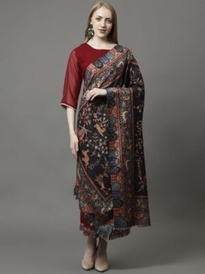 WEAVERS VILLA Women Graphic Digital Printed Winter Shawl