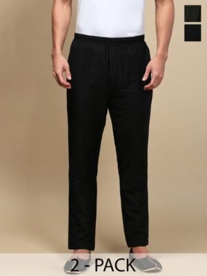WHITE HEART Pack Of 2 Woven Mid-Rise Pyjamas