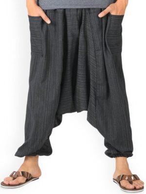 WHITEWHALE Men Loose Fit Striped Printed Harem Pants