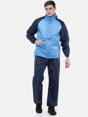 Wildcraft Men Blue Solid Hooded Rain Suit