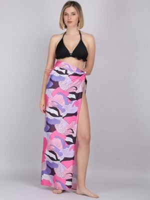 WOMAN IN YOU Tropical Printed Swim Cover Up Sarong Bottom
