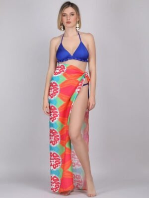 WOMAN IN YOU Tropical Printed Swim Cover Up Sarong Bottom