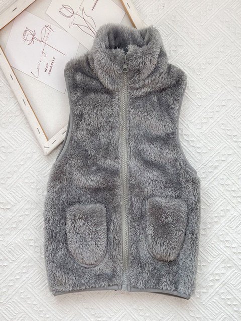 Xsole Kids Single-Breasted Sleeveless Overcoat