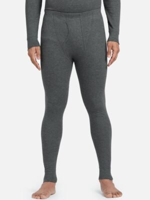 XYXX Men Grey Solid Thermal Bottom