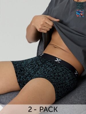 XYXX Men IntelliSoft Antimicrobial Micro Modal Pack of 2 Shuffle Trunks XYTRNK2PCKN217