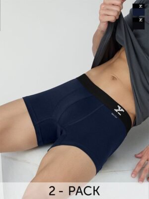 XYXX Men Pack of 2 Aero Super Combed Cotton Moisture Absorbent TrunksXYTRNK2PCKN404