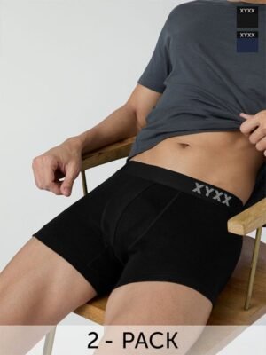XYXX Men Solid Pack of 2 Combed Cotton Pace Trunk