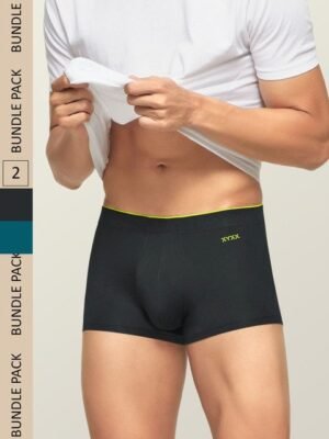 XYXX Men Solid Pack Of 2 Uno IntelliSoft Micro Modal Trunk XYTRNK2PCKN386