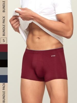 XYXX Men Solid Pack Of 5 Uno IntelliSoft Micro Modal Trunk