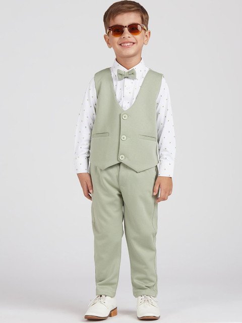YK Boys Tailored Fit Single-Breasted 4-Piece Suit