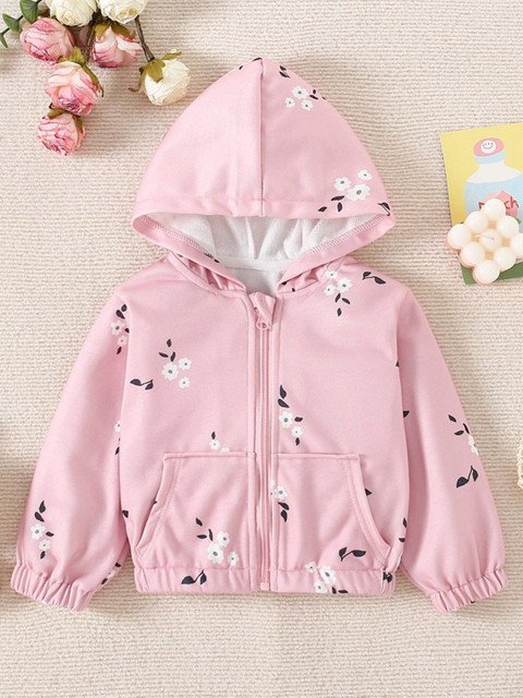 YK Unisex Hooded Floral Printed Bomber Jacket