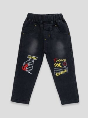 YK X JUST KiDDiNG Boys Light Fade Printed Jeans