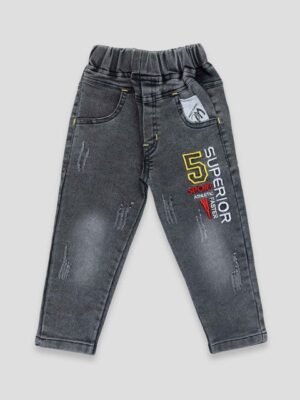 YK X JUST KiDDiNG Boys Light Fade Printed Jeans