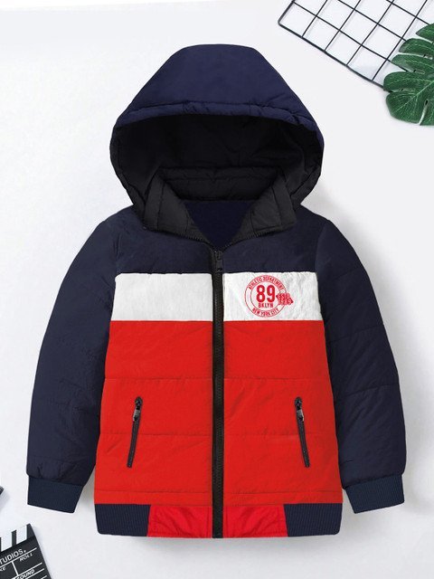 YK X Trampoline Kids Colourblocked Hooded Bomber Jacket