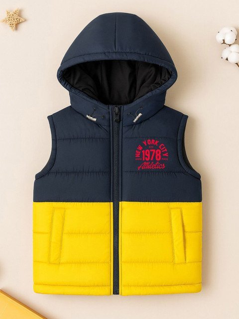 YK X Trampoline Kids Colourblocked Sleeveless Puffer Jacket