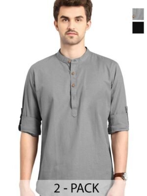 Yugnik Men Pack of 2 Pure Cotton Kurta