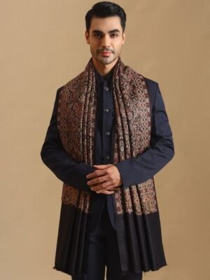 Zamour Men Ethnic Motifs Woven Design Shawl