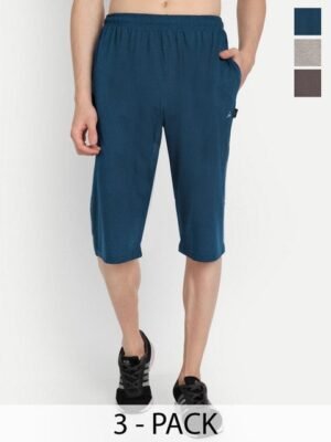 ZEFFIT Pack of 3 Men Mid-Rise Regular Fit Capri
