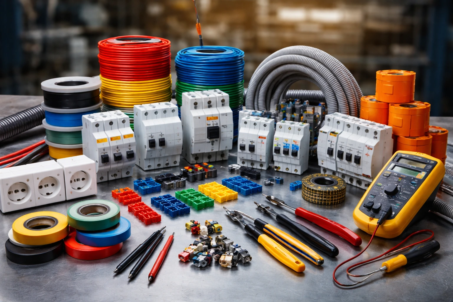 Industrial electrical workbench setup